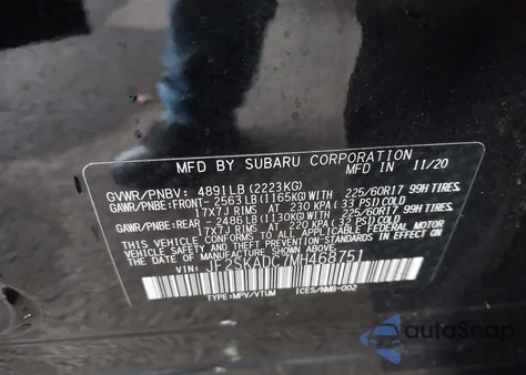 2021 Subaru Forester from USA, damaged, VIN JF2SKADC7MH468751